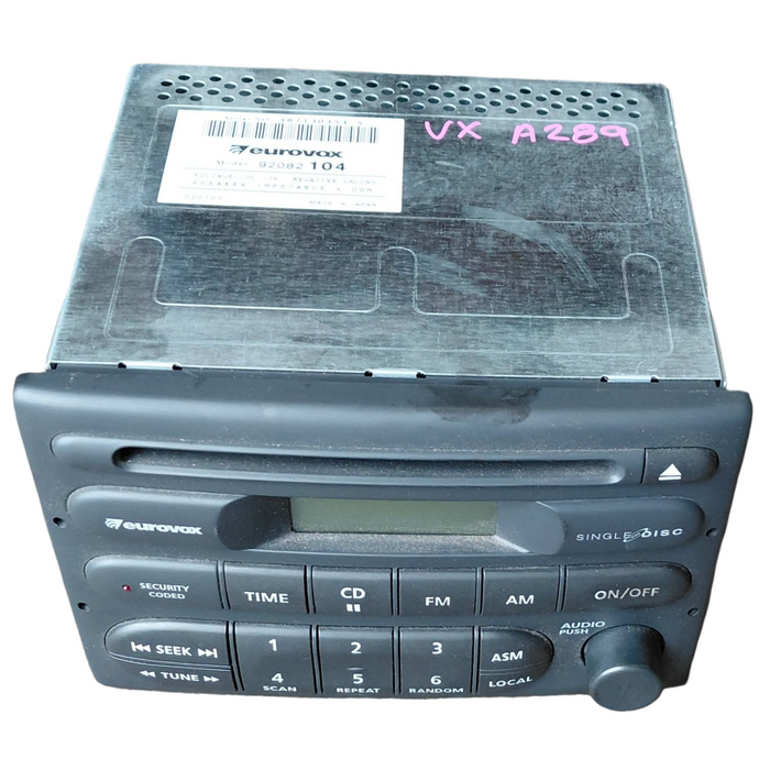 A289 - VX Holden Commodore Acclaim Sedan - Blapunkt CD and Tape Cassette Stereo with PIN CODE
