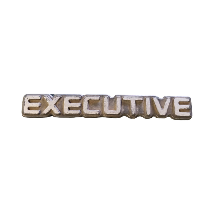PIC002 -  Holden Commodore - "EXECUTIVE" Bootlid Badge Genuine - CHROME/BLACK 100mm