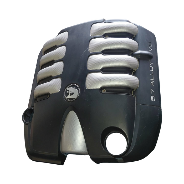 PIC002 - VX HSV - Engine Cover 5.7 ALLOY V8 - BLACK/SATIN SILVER
