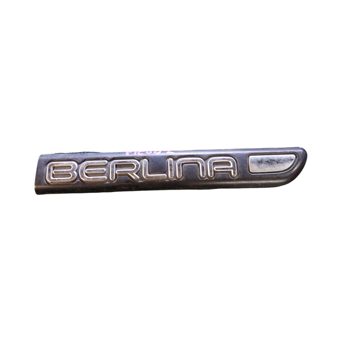 PIC002 - VR/VS Holden Berlina - "BERLINA" Driver's Front Guard Badge Genuine - BLACK/CHROME 165mm