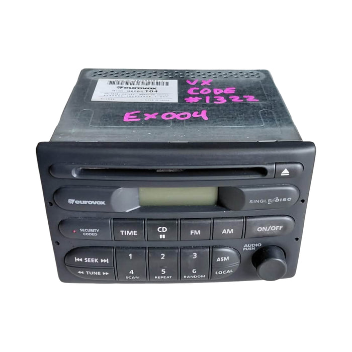 EX004 - VX Holden Commodore Sedan SII - EUROVOX Stereo/CD Radio w/ CODE - P/N: 92080104