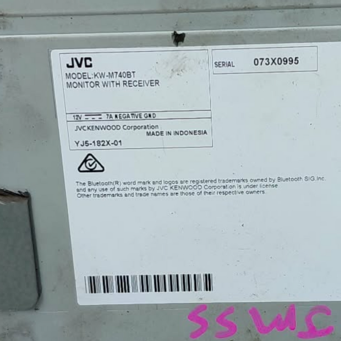 JMSS - JVC Kenwood Stereo w/ Monitor Receiver - MODEL: KW-M740BT S/N: 073X0995