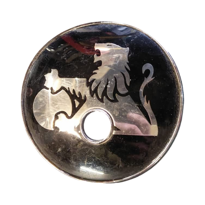 PIC002 - VP-VR Holden Commodore - "LION" Bootlid Badge  - BLACK/CHROME 65mm