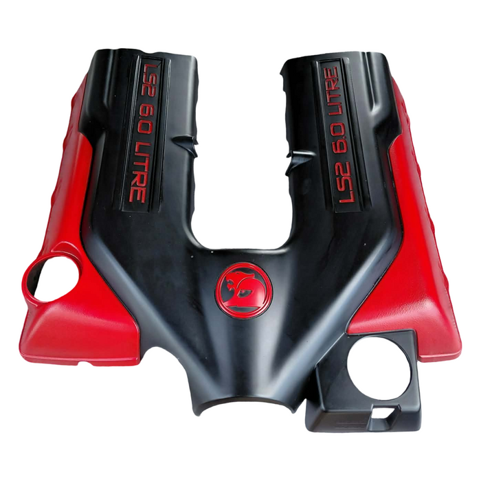 JMSS - VZ Holden HSV LS2 6.0 LITRE - Engine Cover  - BLACK/RED Part #06M-040601