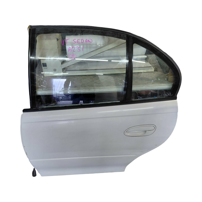 A231 - VT / VX Holden Commodore SEDAN - Rear Passenger's Door (POWER WINDOWS) - HERON WHITE #J023