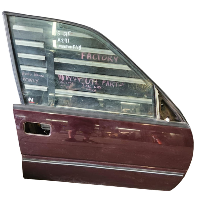 A291 - VS HOLDEN COMMODORE WAGON - Front Door - DRIVERS FRONT - MAROON #F118