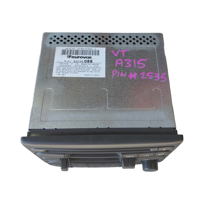 A315 - VT SERIES II Holden Commodore Sedan - EUROVOX Stereo/CD & Cassette Radio w/ PIN: 2535 - P/N: 92056088