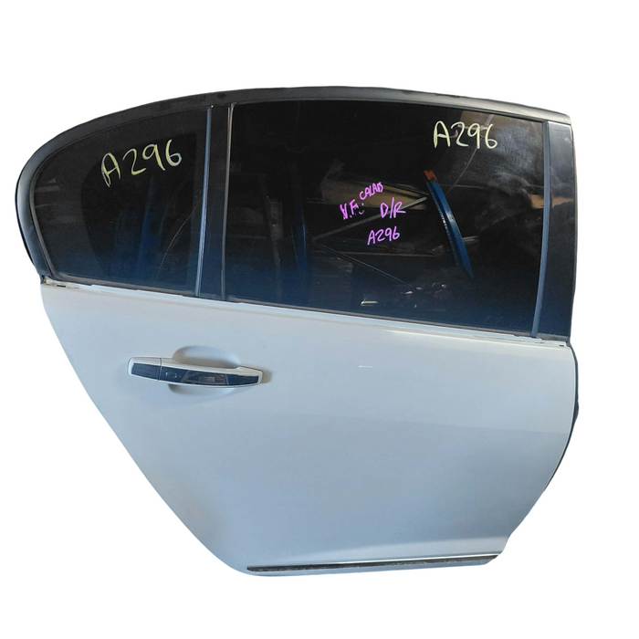 A296 - VF Holden Calais Sedan - DRIVERS REAR Door (POWER WINDOWS) - Herron White Paint #697F