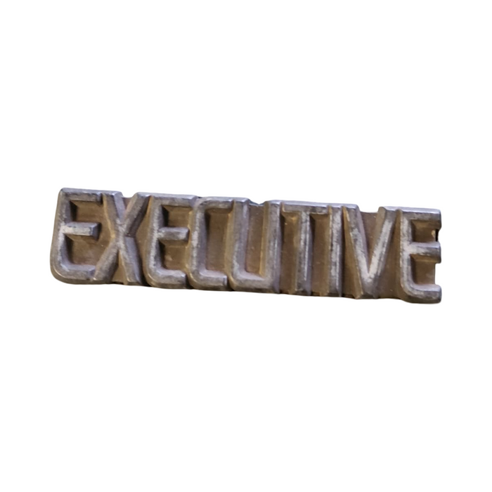 PIC002 - VL/VK Holden Executive - "EXECUTIVE" Bootlid Badge Genuine - BLACK 90mm