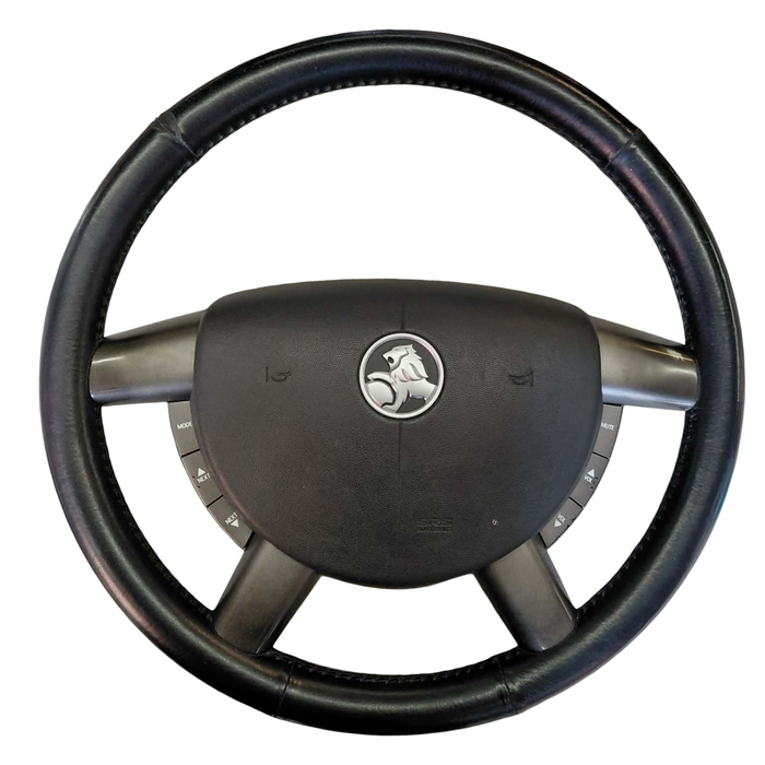 A304 - VZ Holden Commodore - Leather Steering Wheel w/ Horn Pad & Switches - TRIM #81i