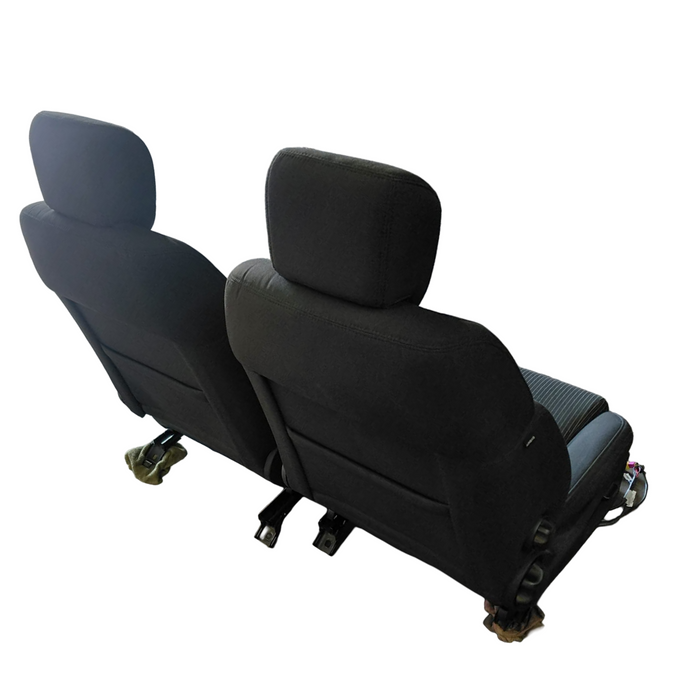 OMAR - VE Holden Commodore SV6 Series II - Front Seats w/ Seat Rails & Seatbelt Stalks (PAIR) - CLOTH Pinstripe