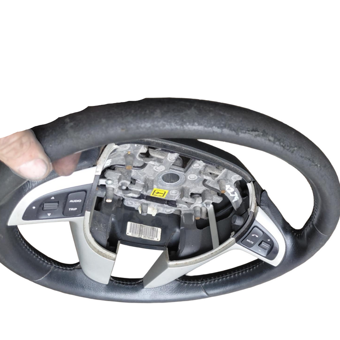 A279 - VE SV6 Holden Commodore SERIES I - Leather Steering Wheel w/ Switches (BLACK & SILVER) - TRIM #51i