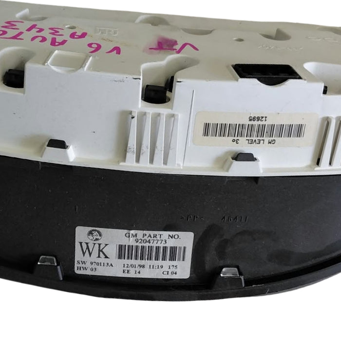 A343 - VT Holden Commodore Calais - V6 Auto Cluster Part #92047773 GM Lvl 3
