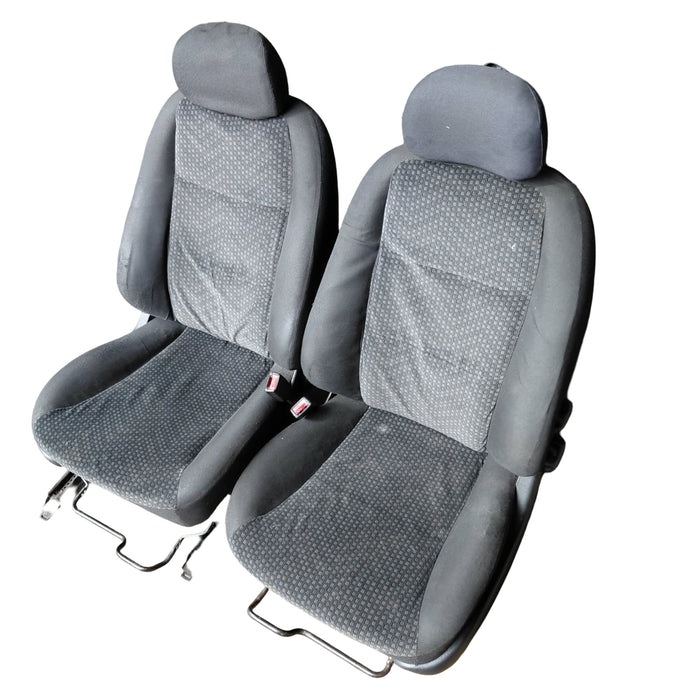 EX014 - VZ SV6 Holden Commodore Sedan - Cloth Front Seats (PAIR) w/ Seat Side Plastics & Seatbelt Stalks - TRIM #81i