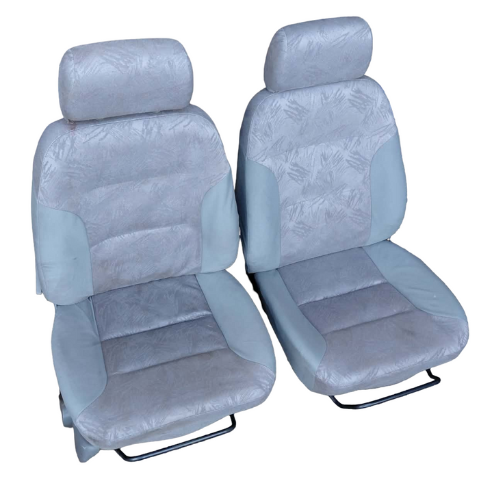 A257 - VS Holden Commodore SEDAN - Front Cloth Seat's (PAIR) w/ Seat Rails & Adjuster Knobs - TRIM #15i