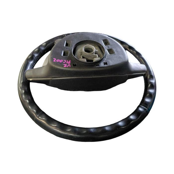 PIC002 - VZ Holden Commodore - Leather Steering Wheel w/ Horn Pad & Switches - BLACK/GREY