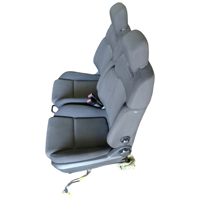 OMAR - VE Holden Commodore SV6 Series II - Front Seats w/ Seat Rails & Seatbelt Stalks (PAIR) - CLOTH Pinstripe