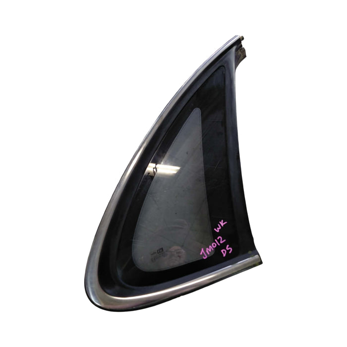 JM012 - WK Holden Statesman - Driver's Side Rear Quarter Window Glass with Chrome Trim