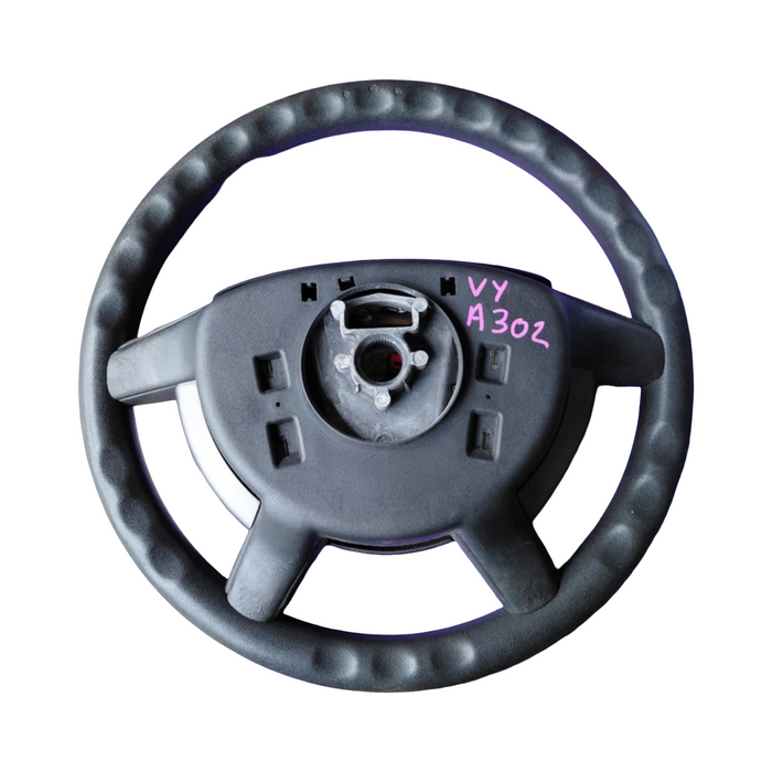 A302 - VY Holden Commodore Sedan - Steering Wheel w/ Horn Pad & Switches - TRIM #81i