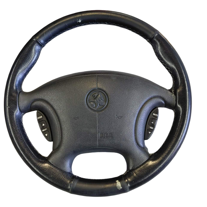 VUSS003 - VU SS HOLDEN COMMODORE UTILITY - Leather Steering Wheel w/ Switches GENUINE - TRIM #81i
