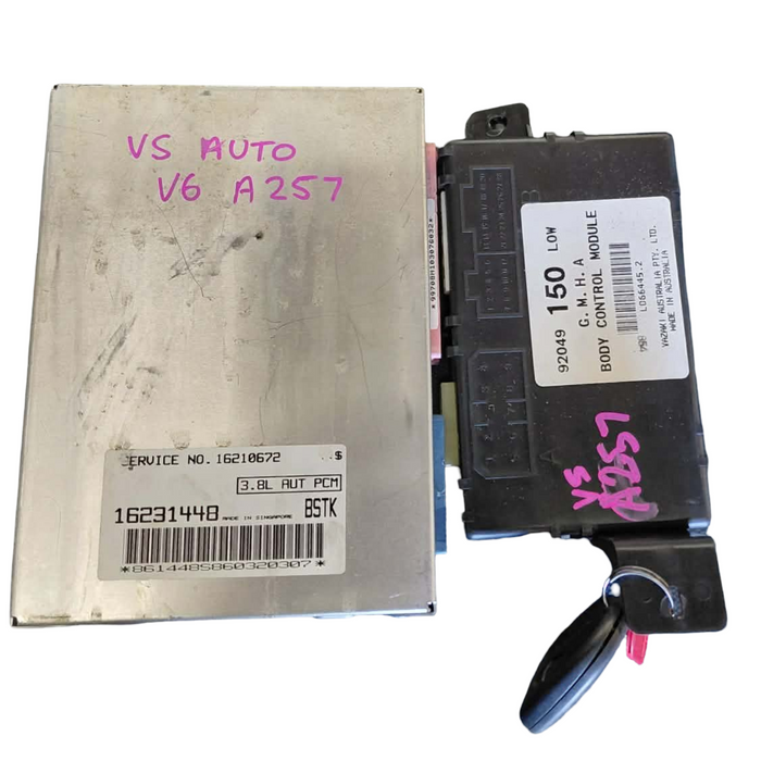 A257 - VS Holden Commodore SEDAN - V6 AUTO Computer Set: BCM 150 Low, ECU Service #16231448 P/N: 162106722