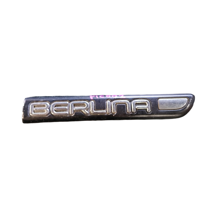 PIC002 - VR/VS Holden Berlina - "BERLINA" Driver's Front Guard Badge Genuine - BLACK/CHROME 165mm