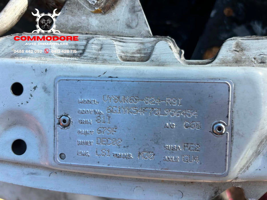 JMSS - VY SS Holden Commodore SEDAN (V8 AUTO) - Body Control Module (BCM) w/ Key & Fob: 601 MID, Powertrain Interface Module (PIM) S/N: 92094020 & Engine Control Module (ECU) S/N: 12200411 DSKW
