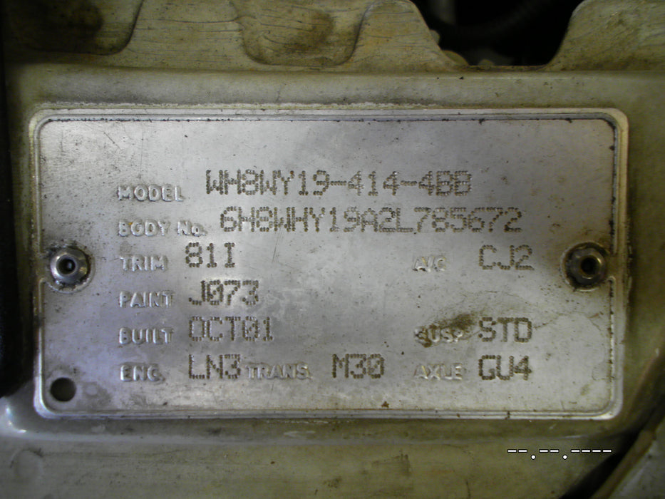 A012 - WH 2001 V6 HOLDEN STATESMAN - ECU V6 LN3 AUTO M30 - SERVICE #09356445