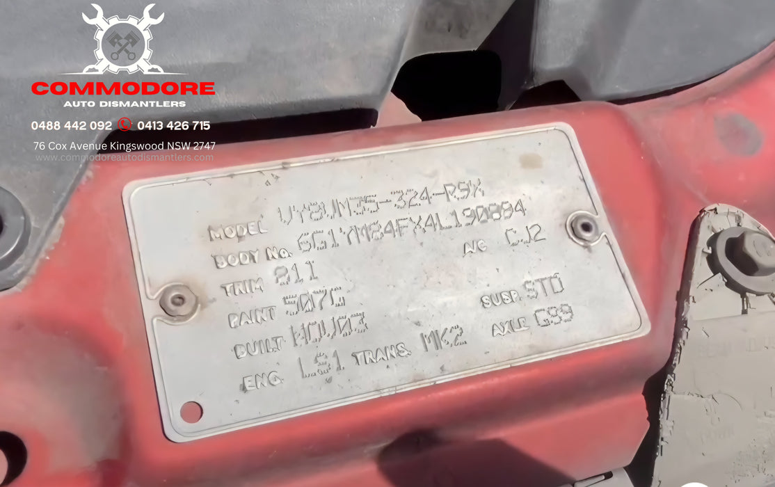 ADV048 - VY / V8 HOLDEN ADVENTRA LS1 - TAILGATE GARNISH / SHANGHAI RED #507G