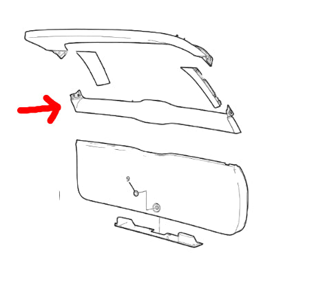 DA2-374 - VE Holden Commodore Wagon - Internal Tailgate Trim Plastic