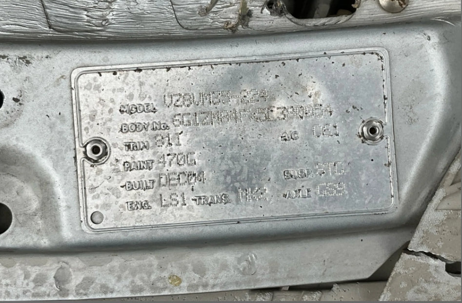 A205 - VZ ADVENTRA WAGON - Driver's Rear Door - Paint Code QUICKSILVER #470G