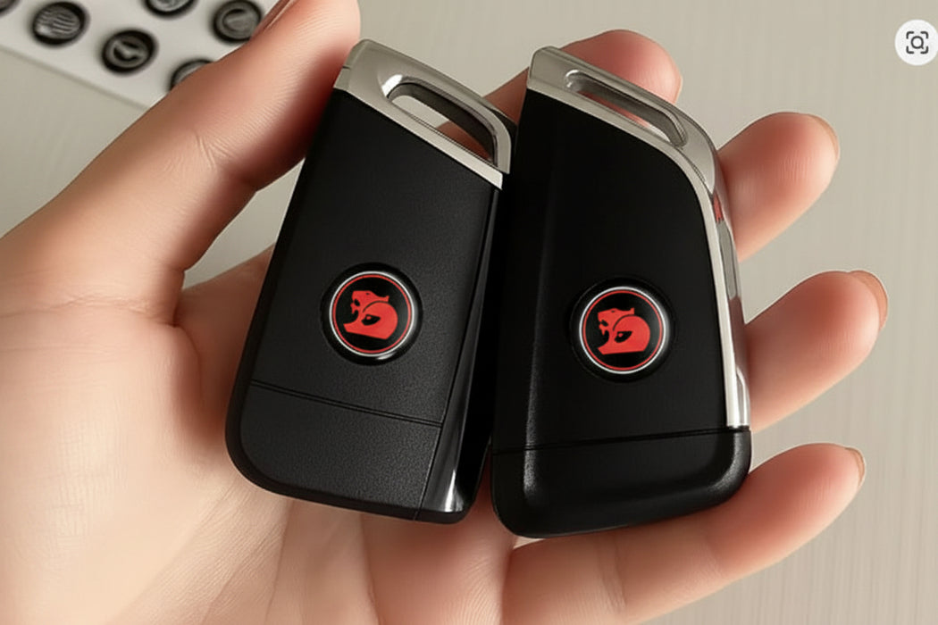 HSV Key Fob Emblem Decal - Red and Black 1.5cm