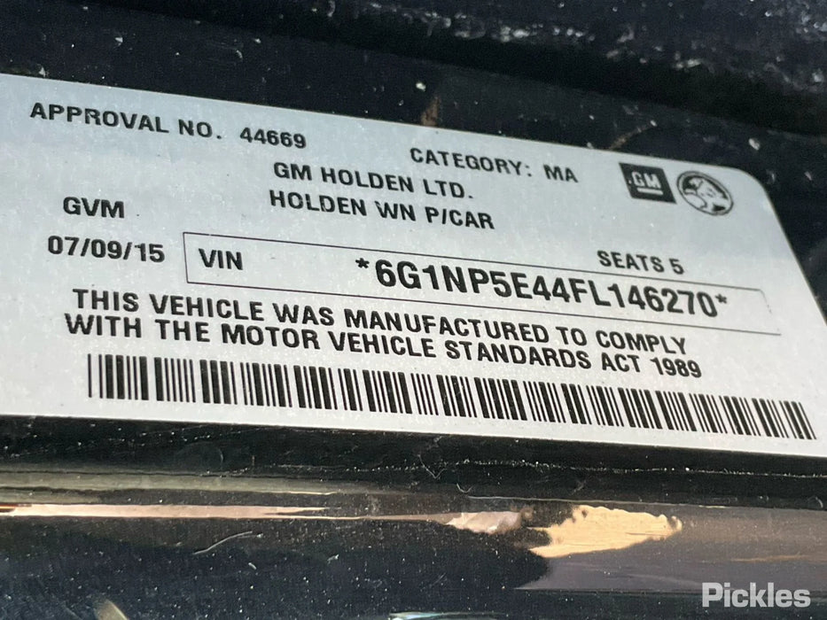 A295 - WN Holden Statesman V6 LWR Gas Motor MYA, Auto 136,XXXkms Paint Code #790F Phantom Black
