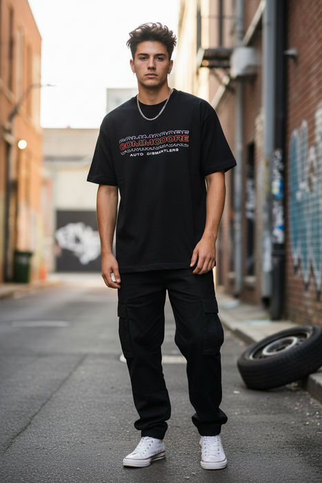 Tripple Logo On Black Shirt
