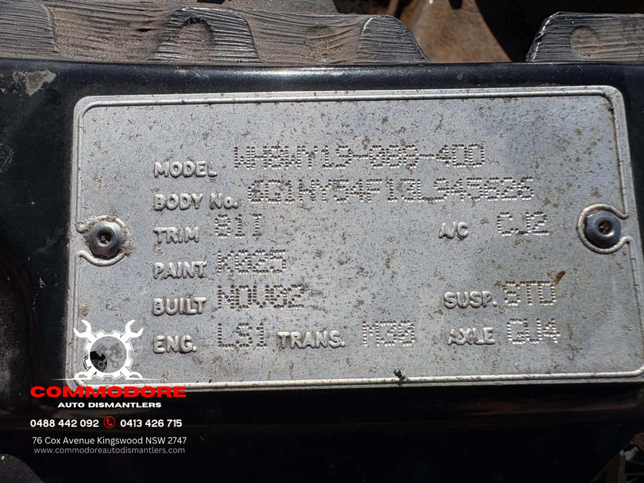Jm018 - WH Holden Statesman - LS1 Auto Cluster 250,XXXkms Part # 92096567