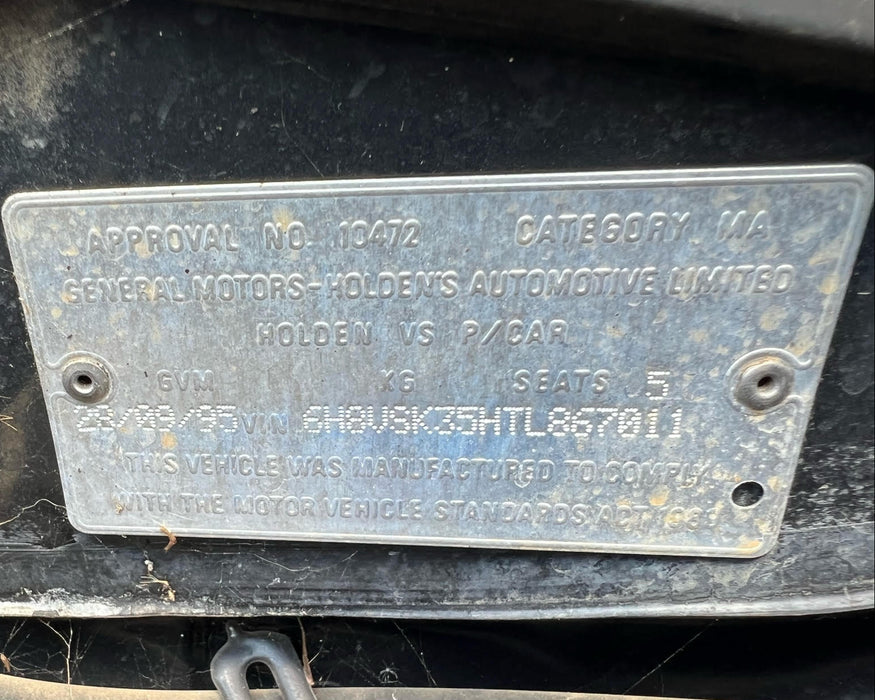 A111 - VS HOLDEN EXECUTIVE WAGON - Fuel Flap ALASKAN WHITE #J064