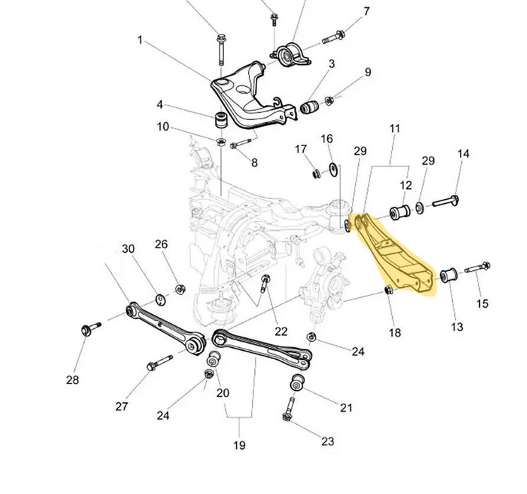 VE - REAR LOWER CONTROL ARM - Passengers Side