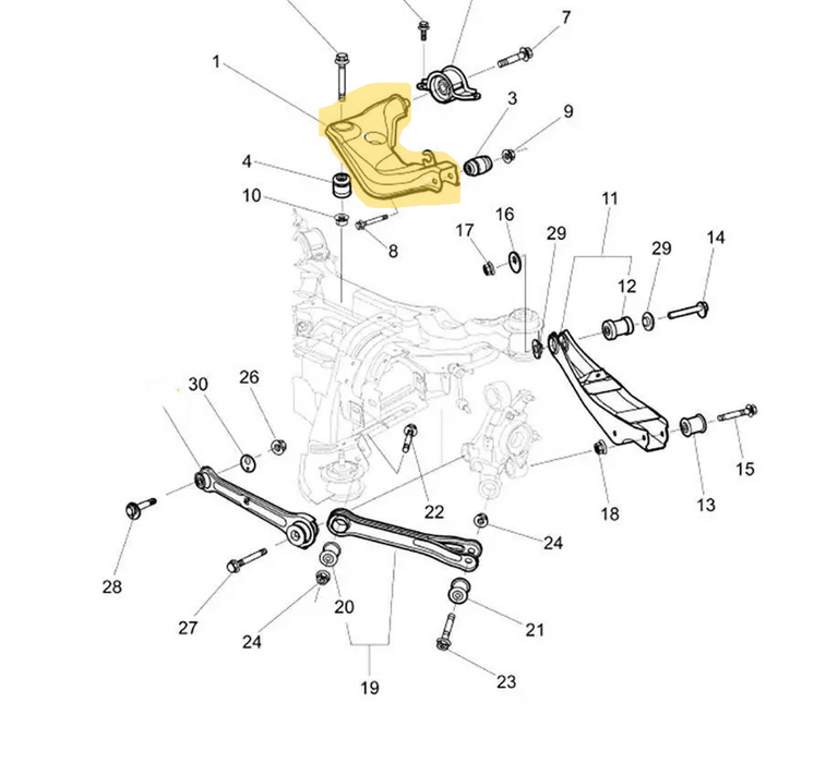 VF - REAR UPPER CONTROL ARM - PASSENGER SIDE